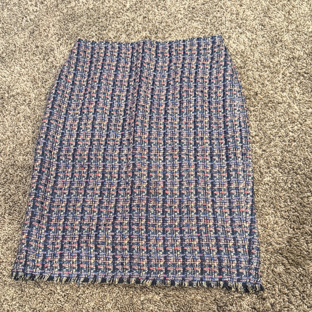 Ann Taylor Multicolor Tweed Pencil Skirt